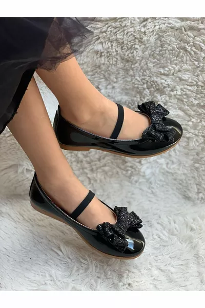 الترتر القوس مفصلة براءات الاختراع الجلود الأطفال الباليه الشقق