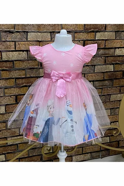 Roze Snow Queen Elsa-jurk voor meisjes