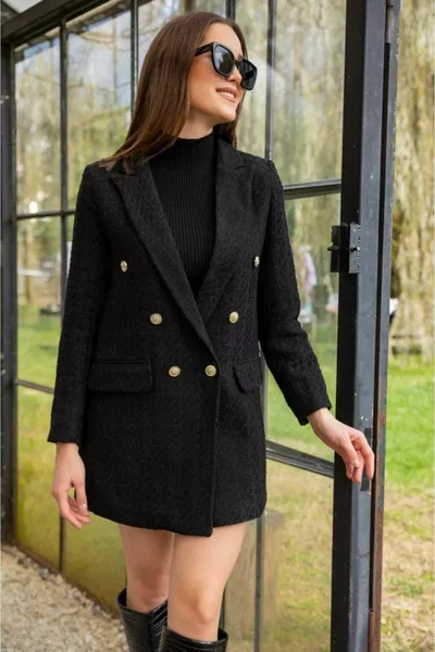 Блейзер Tuvit Жакет Черная подкладка Пуговицы спереди