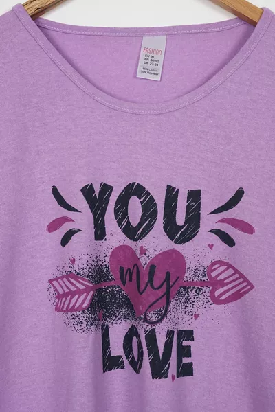 Printed Long Sleeve White Lilac Women's Pajama Set