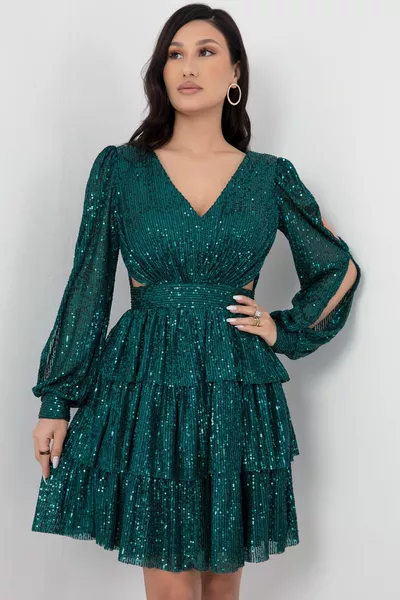 Back Rope Detail Layer Pulpayet Kleid 