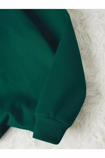 Unisexe (Femmes-Hommes) Basique 0 Zéro Col Non Imprimé Uni Oversize Large Lâche 3 Fils % Coton Sweat-shirt