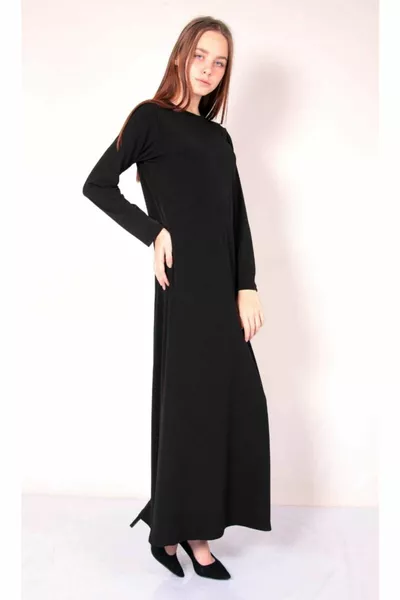 Zwarte ondergoedjurk met lange mouwen voor dames