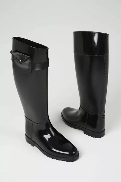 نسائي جيب رايدر أحذية المطر أسود