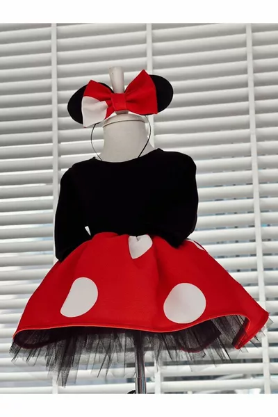 Rode Mickey Mouse jurk met lange mouwen