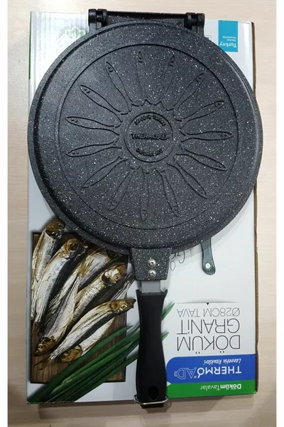 مقلاة سمك من الألومنيوم المصبوب جرانيت على الوجهين  سم