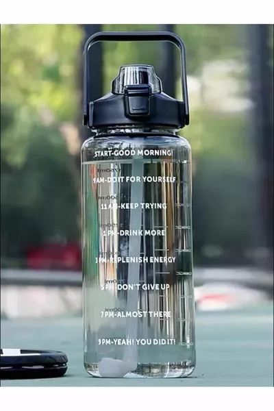 2 لتر قارورة ماء تحفيزية مع قش