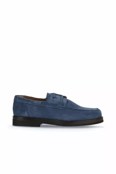 Mocassino Uomo Blu Camoscio 
