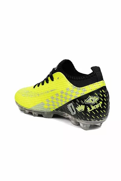  Желто-черные детские футбольные бутсы на прозрачной подошве