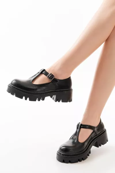  Noir Cuir Verni Casual Semelle Haute Mocassins Chaussures