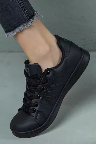 Женские мужские полные черные кроссовки унисекс анатомические повседневные кроссовки   1