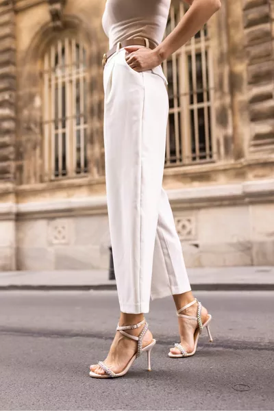 NABBA ЖЕНСКИЕ БЕЖЕВЫЕ ВЕЧЕРНИЕ БОСОНОЖКИ