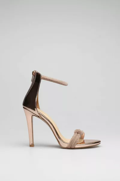 Knoop Detail Steen Gestreepte Avondjurken