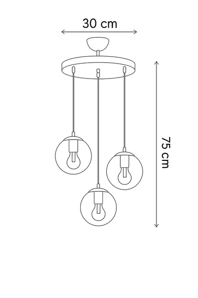Lampadario a sospensione 3 luci oro e bianco con paralume in vetro