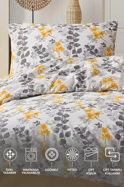 Bettwäsche-Set Ranfors Doppelbett 4-teilig Flores Gelb