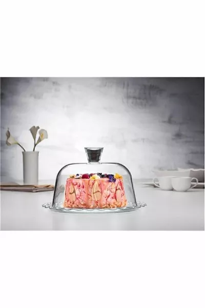 Patisserie Cake Dome Glass Lid Serving Plate