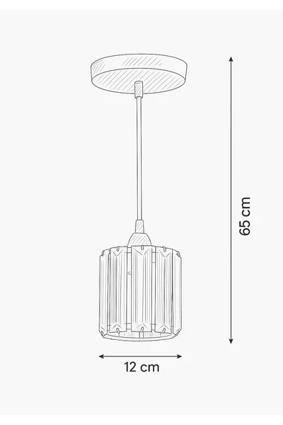 ثريا معلقة فردية فضية (تركيب سقفي) مع حجر كريستال