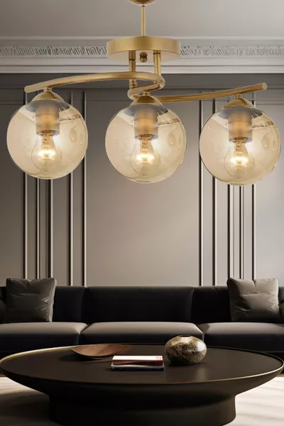 Elite 3-Piece Antique Honey Glass Modern Kitchen Bedroom Living Room Chandelier