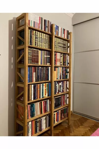 Koku Massief Houten Boekenkast met Zeven Planken Montessori