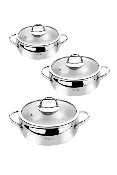 NEHİR SILVER STEEL 6-PIECE MINI COOKWARE SET