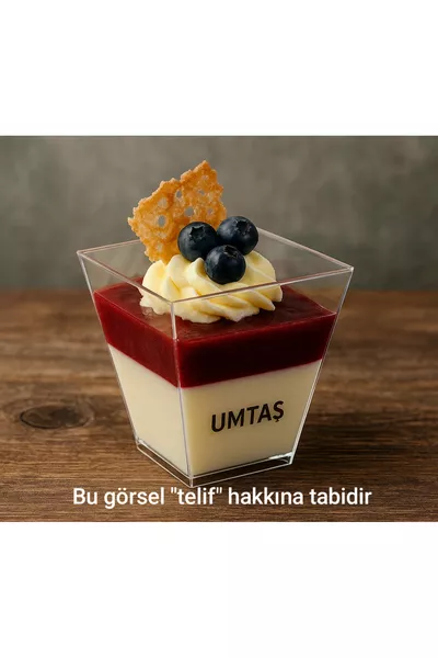 Ramel store  Adet Plastik Prizma Kapaksız Şeffaf Kübik Kase cc , Sunum Kasesi , Mika Sunumluk