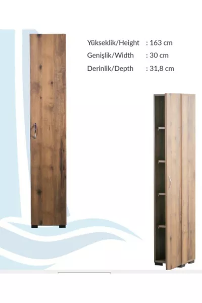 Armoire de cuisine/salle de bain polyvalente à une porte, 5 étagères, couleur pin Atlantique, armoire de garde-manger à porte unique