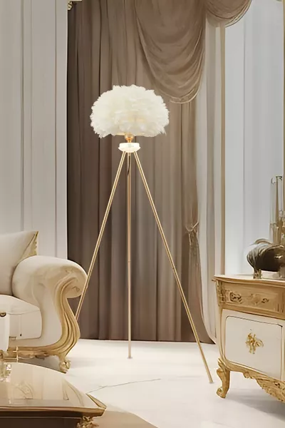 Belenay Gold Подова Лампа с Козина Модерен Дневен Тракт, Спалня, Холна Лампа