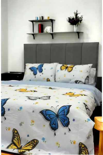 solmaya dayanıklı havageçiren lastikli çarşaflı Pamuklu Çift Kişilik Nevresim Takımı