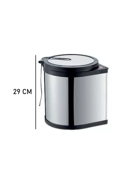 سلة نفايات مثبتة على باب الخزانة، سعة لتر، تحت منضدة المطبخ، من الفولاذ المقاوم للصدأ، أوتوماتيكية واقتصادية
