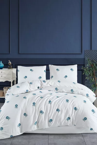 Katoenen Dekbedovertrekset met Elastisch Hoeslaken voor Tweepersoonsbed