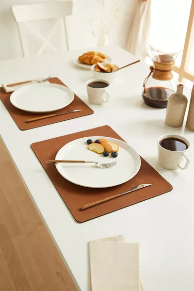 2 Stuks Leren Onderzetter Tafelservies Onderzetter Placemat Amerikaans Servies 