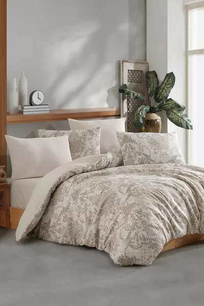 Katoenen Tweepersoons Dekbedovertrek Set | Dekbed- en Kussenslopen | Zonder Laken