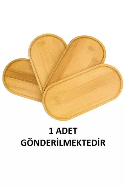 1 Piece Bamboo Oval Serving Tray - Wooden Tray - Oil Bottle Coaster