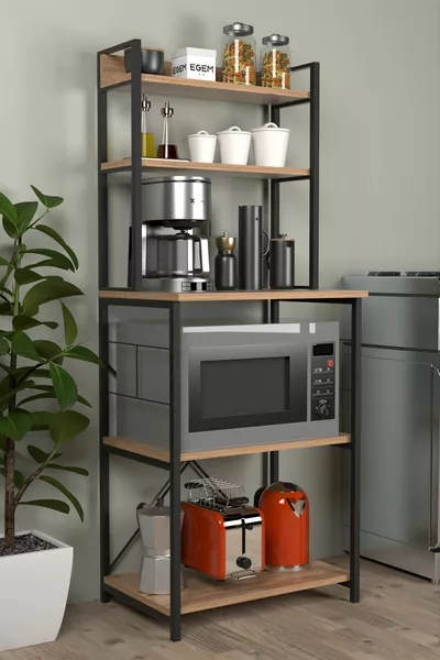 ركن القهوة مطبخ متعدد الأغراض كونترت المطبخ خزانة فرن رف الجرار