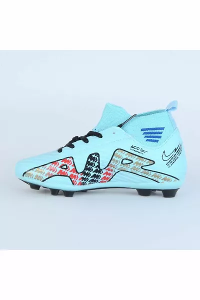  حذاء كرة قدم أزرق للأطفال أحذية كرة قدم للأولاد