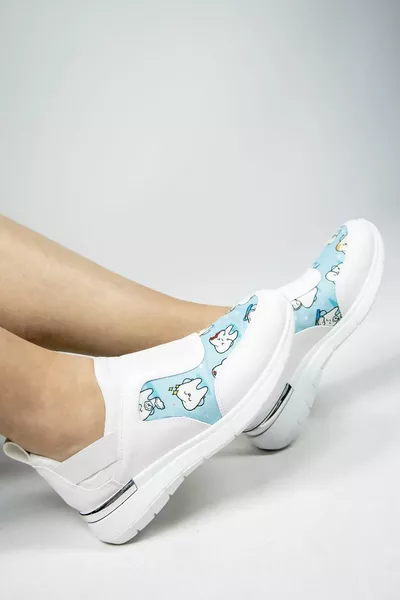 Blue Tooth Fantasia Specchiato Stretch Scarpe Da Ginnastica Ortopediche