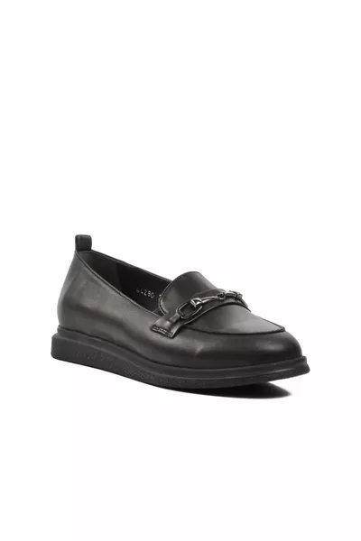  Noir Inside Out Cuir véritable Mocassins Hommes