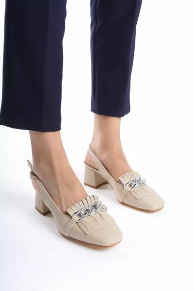 المرأة الجبهة شرابة الفضة مشبك مفصلة مفتوحة الظهر كتلة كعب الأحذية