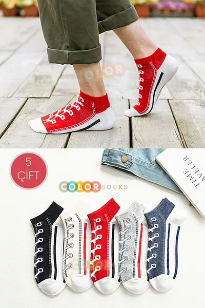 Набор из 5 пар весёлых носков с рисунком обуви