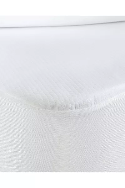 غطاء سرير قابل للتمدد مقاوم للسائل بحجم كينغ - أبيض