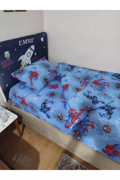 SPIDERMAN SINGLE BLUE BEDDING SET WITH SHEET