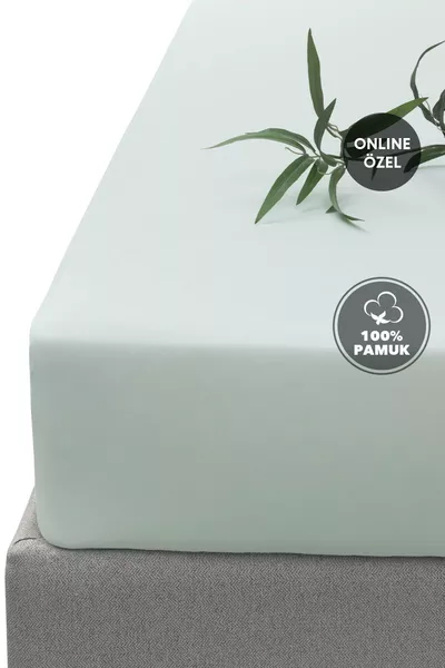 Softy Dubbelzijdig Elastisch Jersey Laken van % Katoen - Salie