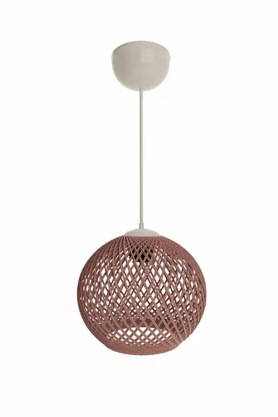 Suspension boule en poudre avec câble blanc