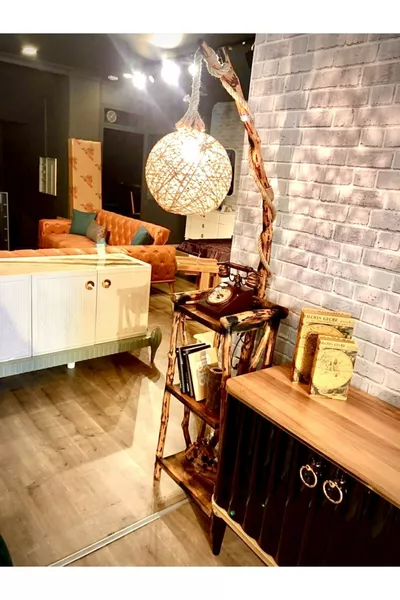 Дървен лампион  см с библиотека, рафтове за книги, дървена лампа, ъглово осветление