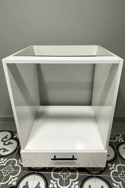 Built-in Cabinet Freestanding Built-in Module Cabinet Oven Stove Cabinet with Black Handle Adjustable