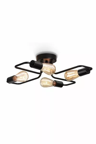 Retro Rustic Scorpion Black Four-Light Chandelier