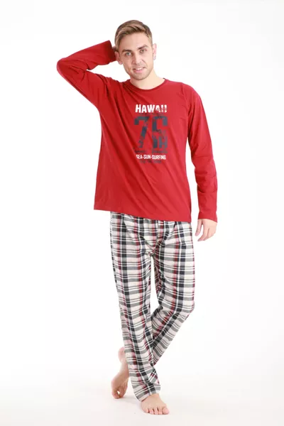 Herrenbedruckter Pyjama-Set Langarm 