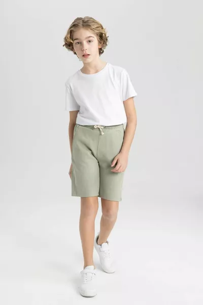 Jungen Basic Einfarbige Bermuda-Shorts SM