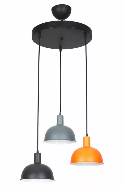 إضاءة معلقة ثلاثية اللون براغ لغرفة الأطفال الحديثة - المقهى - الصالون - المطبخ باللون البرتقالي والفحمي والأسود
