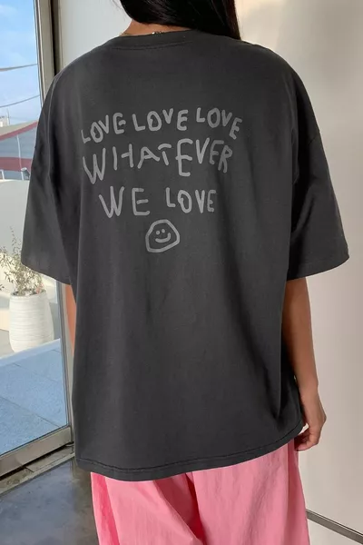 Unisex Smoked Whatever Oversize-T-Shirt Schulter-T-Shirt